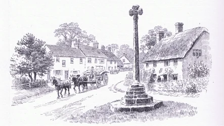 Crowcombe Cross, Somerset, from The Cottages and the Village Life of Rural England published by Dent & Sons Limited, 1912